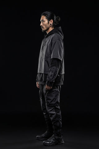 Black techwear hoodie