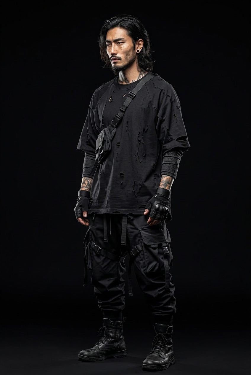 Black techwear shirt