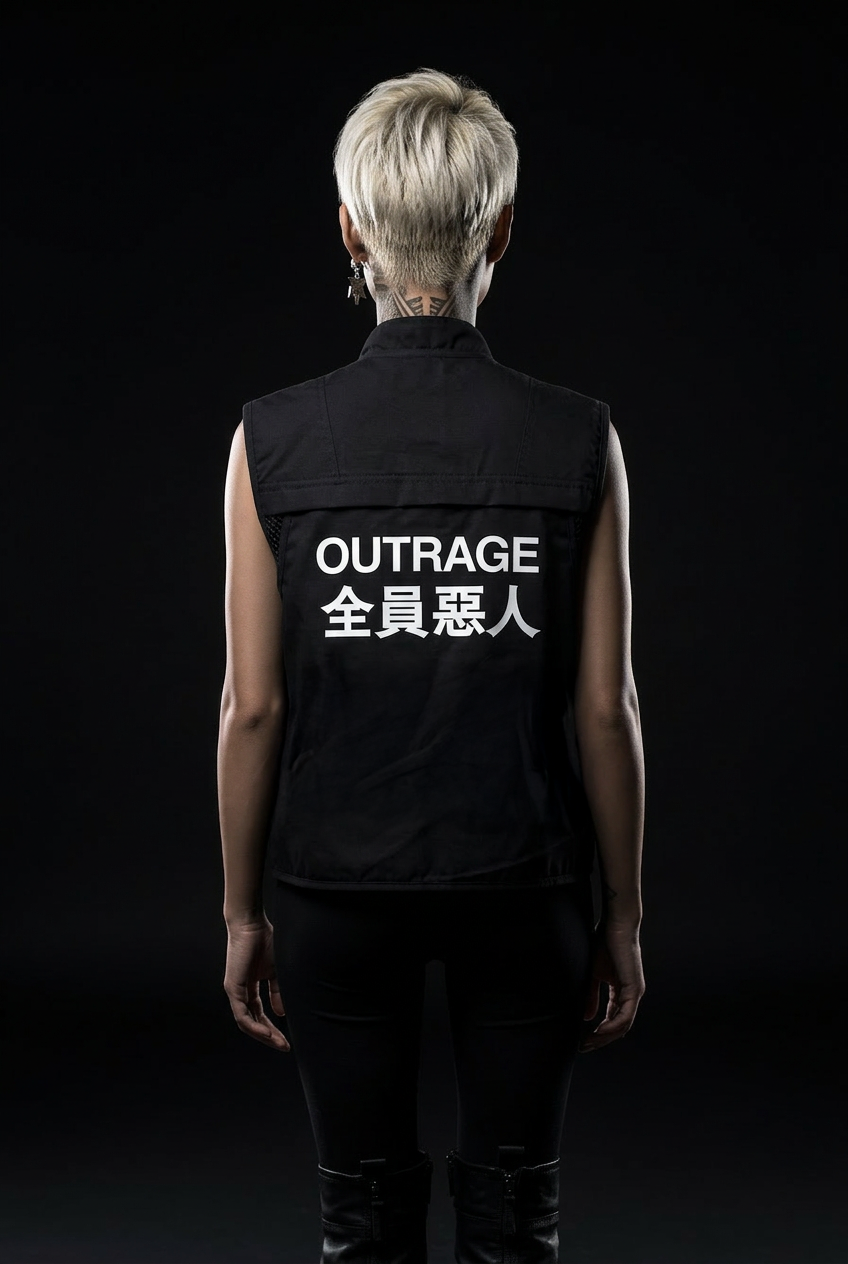 Black windbreaker techwear